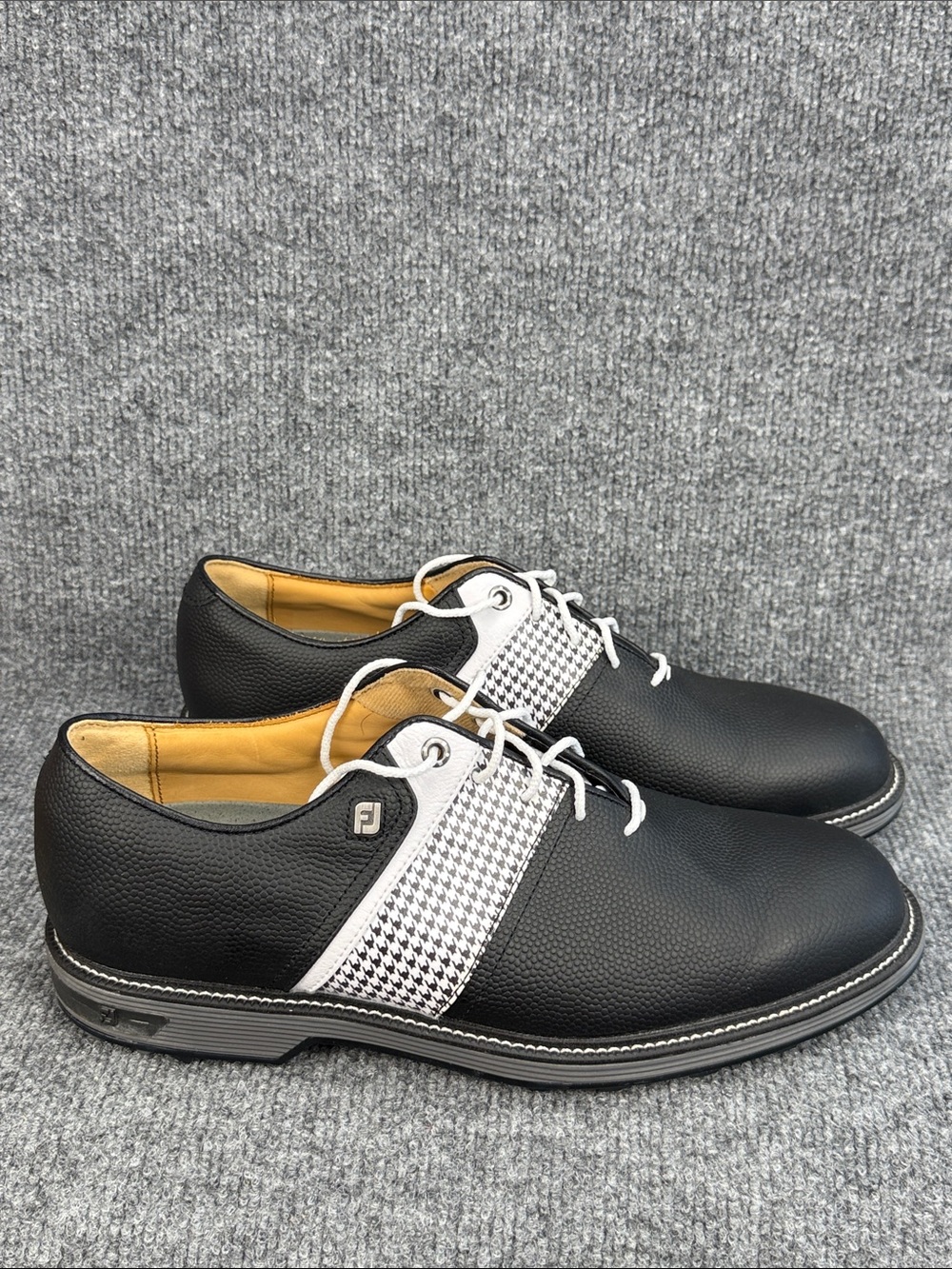 FootJoy MyJoys Premiere Men’s Leather Black & White Golf Shoes US 10 EU 43 NWOT